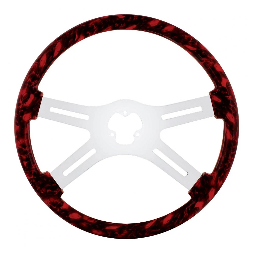 18" 4 Spoke Skull Print Steering Wheel - Image 2