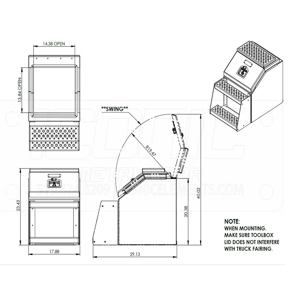 18" Big Mouth Aluminum Step Tool Box - Image 3