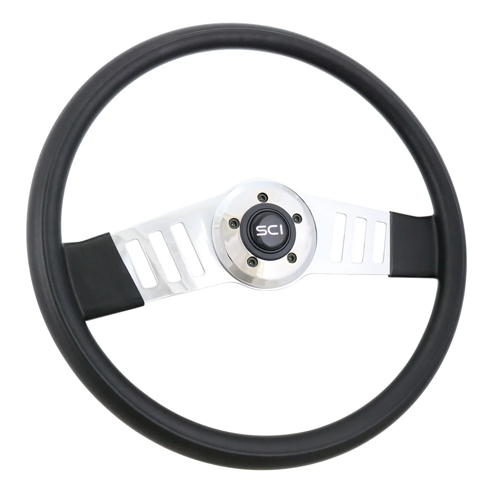 18" Black 2 Spoke Steering Wheel