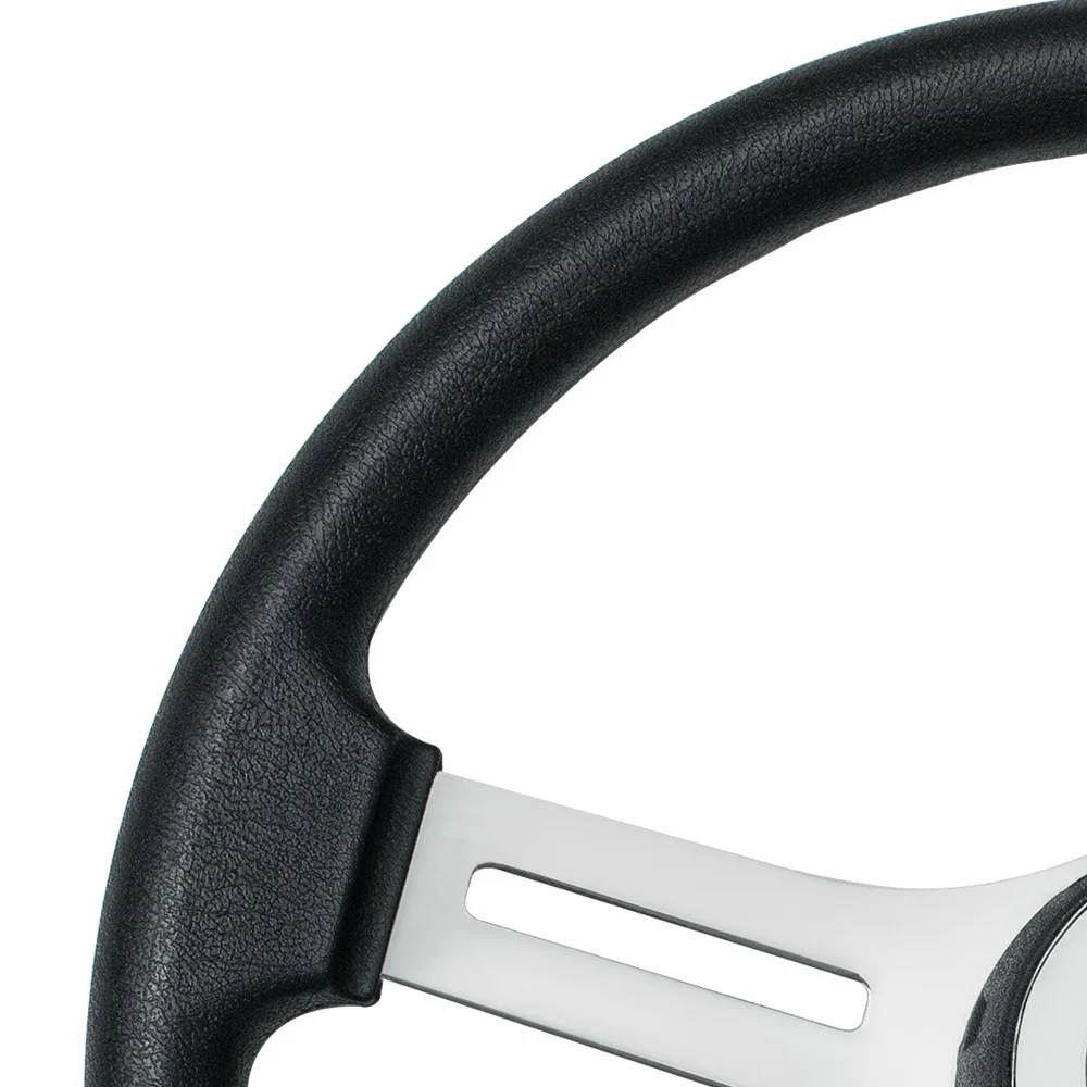 18" Black 4 Spoke Poly Rim Steering Wheel with Horn, Bezel - Image 5