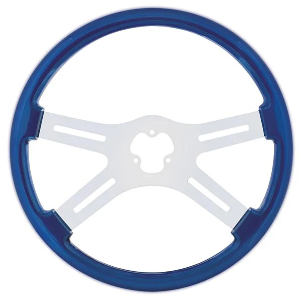 18" Blue Painted Wood Steering Wheel