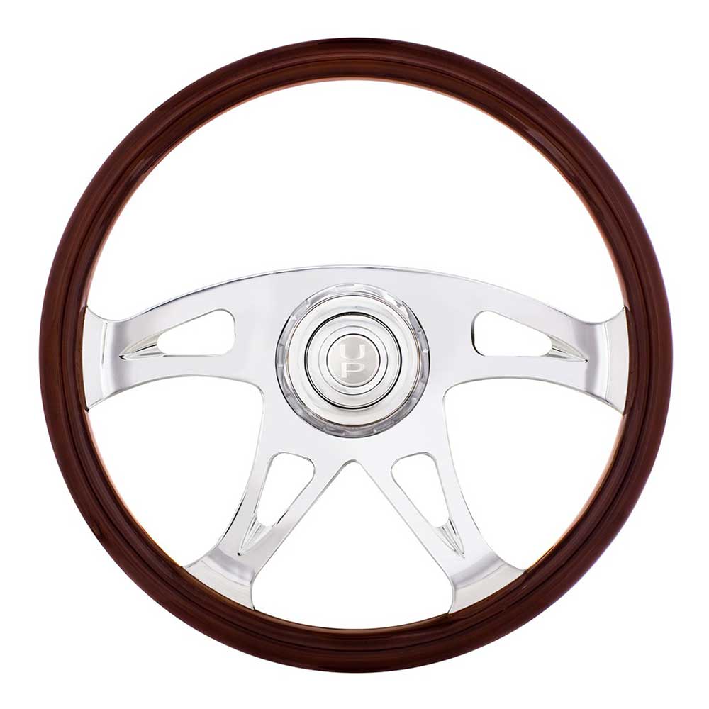 18" Boss Steering Wheel with Chrome Horn Button and Bezel