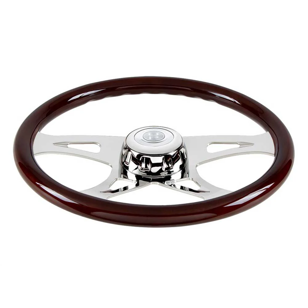18" Boss Steering Wheel with Chrome Horn Button and Bezel - Image 2