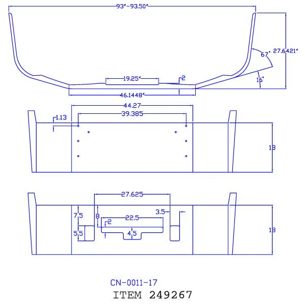 18" Chrome Set Back Bumper for Freightliner Columbia 2004 and older - Image 3