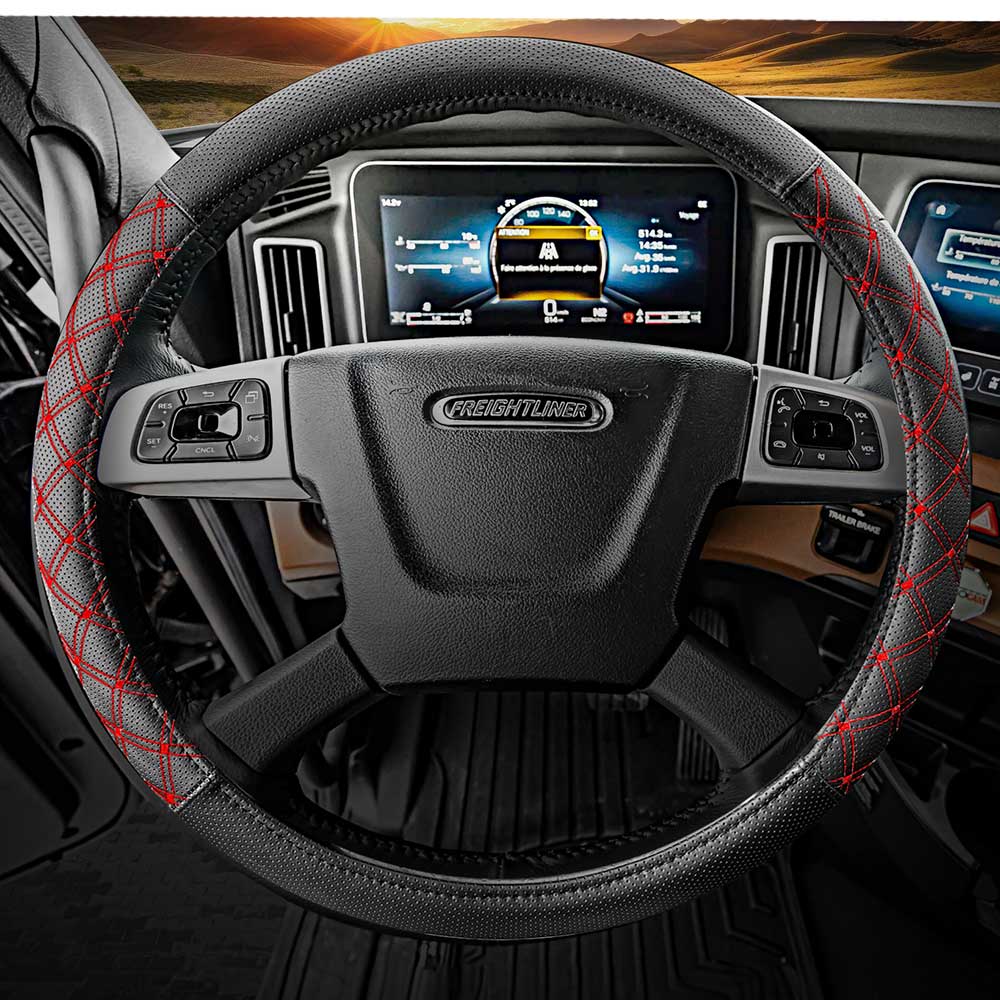 18" Diamond Stitched Chicago Style Steering Wheel Cover - Image 5