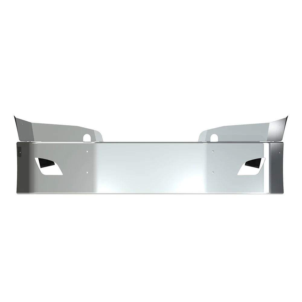 18" FL Cascadia Set Back Axle Chrome Bumper with Fog and Tow Holes - Image 2