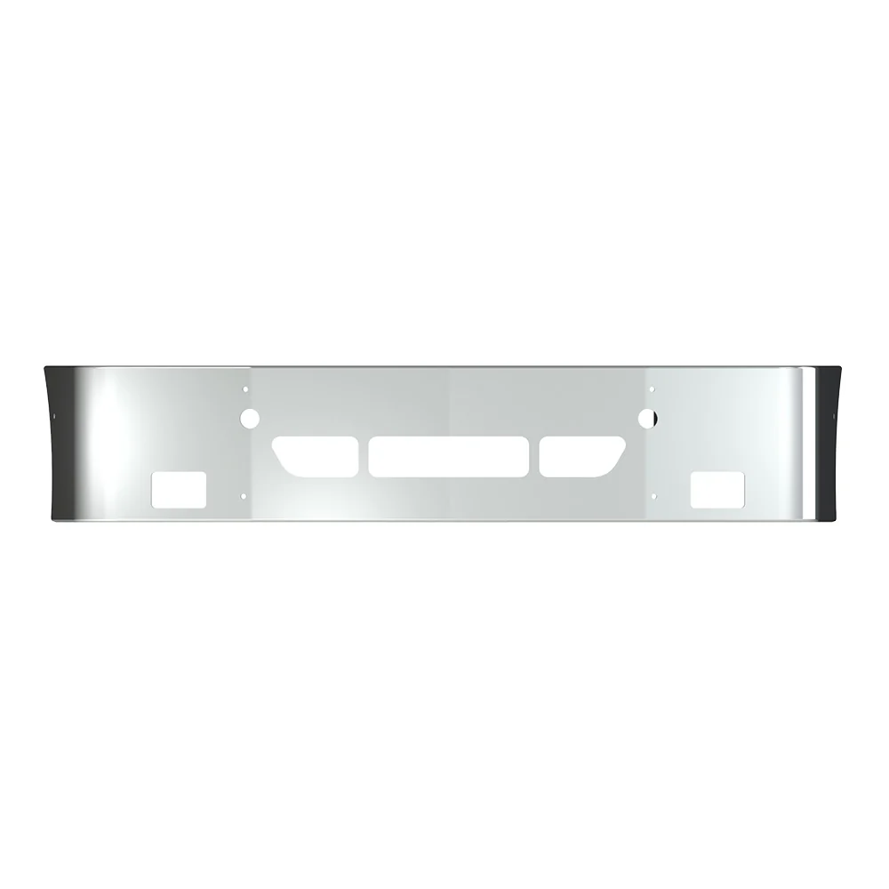 18" FL Columbia Set Back Chrome Bumper with Fog, Tow and Vent Cut Outs - Image 2