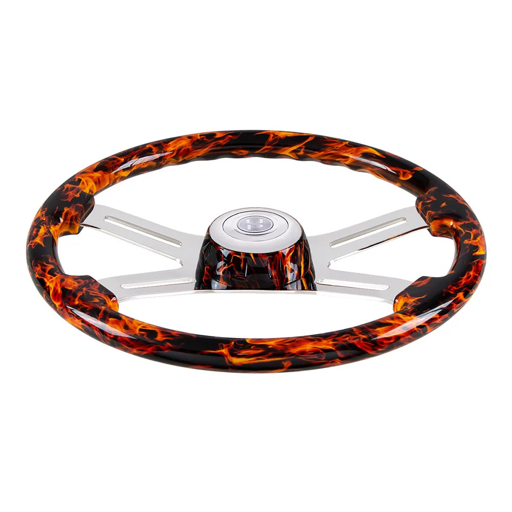 18" Flame Steering Wheel with Flame Bezel - Image 2