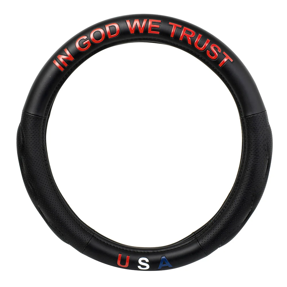 18" In God We Trust Steering Wheel Cover