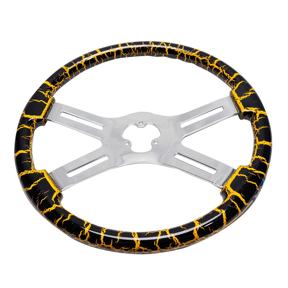 18" Lightning Design Wood Steering Wheel - Image 4