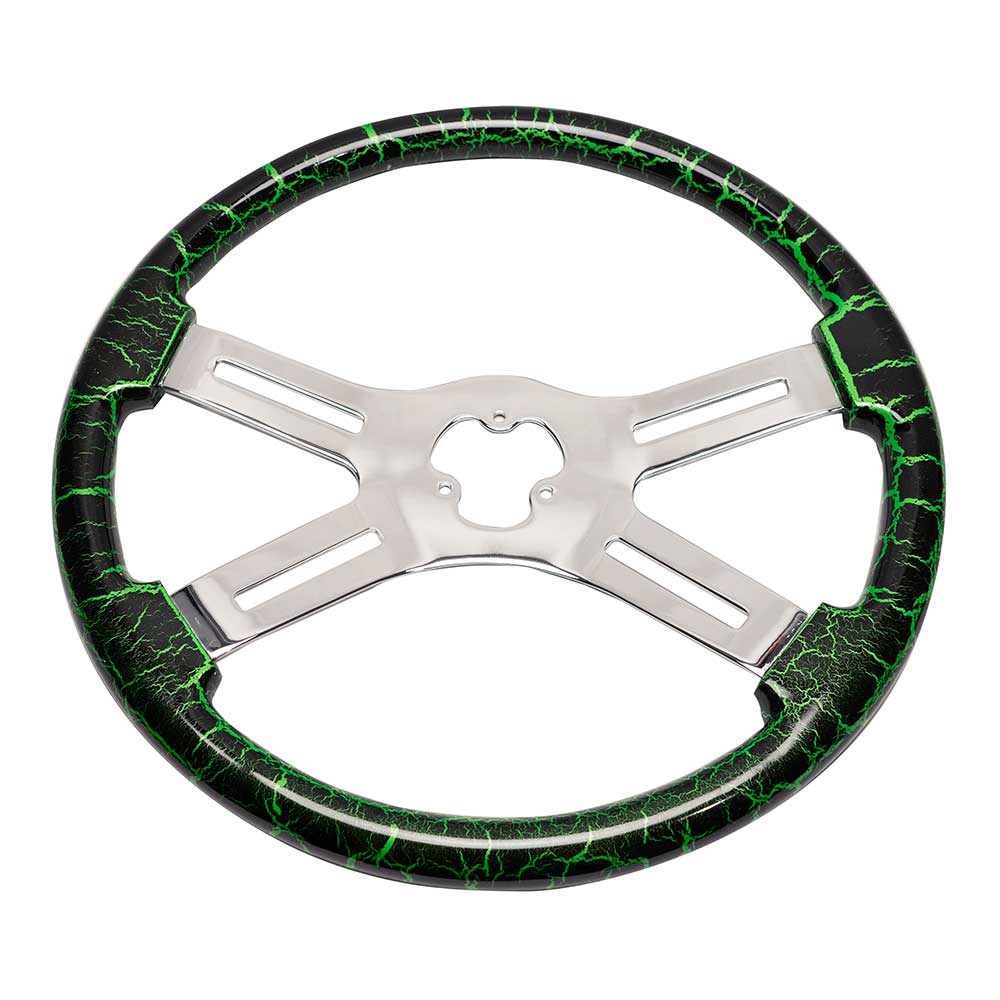 18" Lightning Design Wood Steering Wheel - Image 5