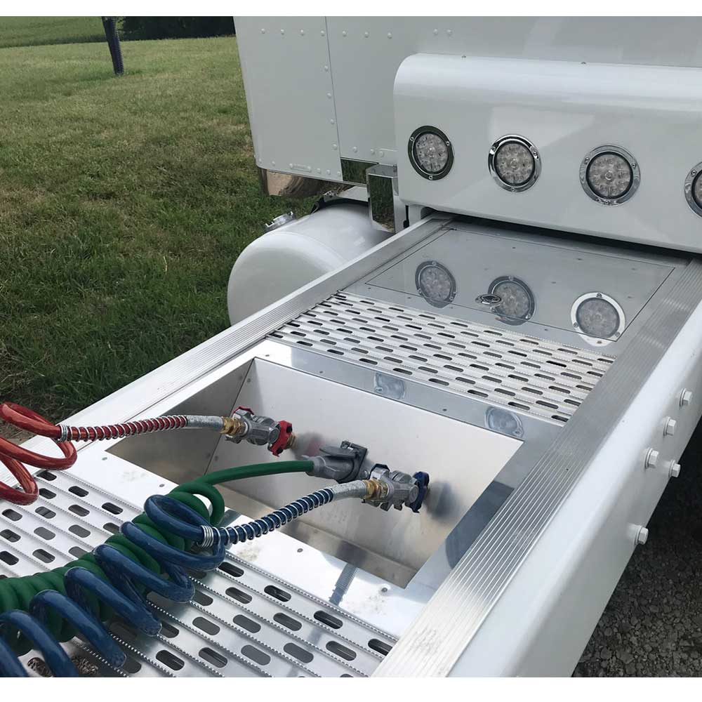 18" Merritt Dyna Deck Slide-In Rail Recessed Airline Box with Air Lines, Two 7-Way Configuration