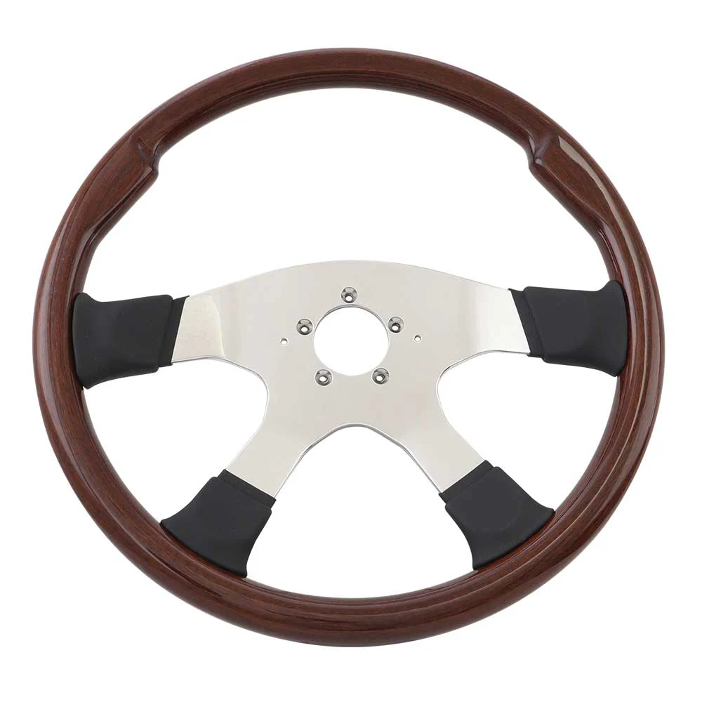 18" Milestone Mahogany and Leather4-Spoke Steering Wheel