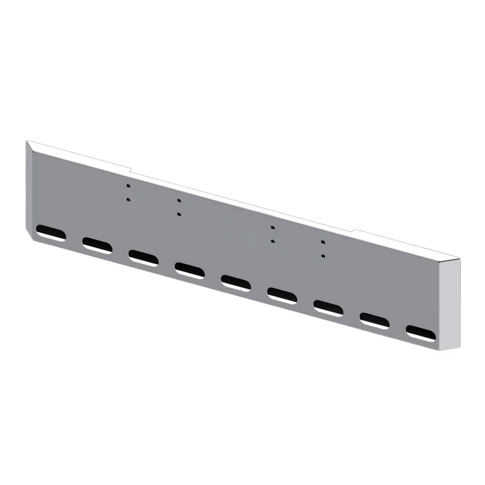 18" Peterbilt 359 Chrome Mitered End Bumper with Nine Oval Light Cutouts