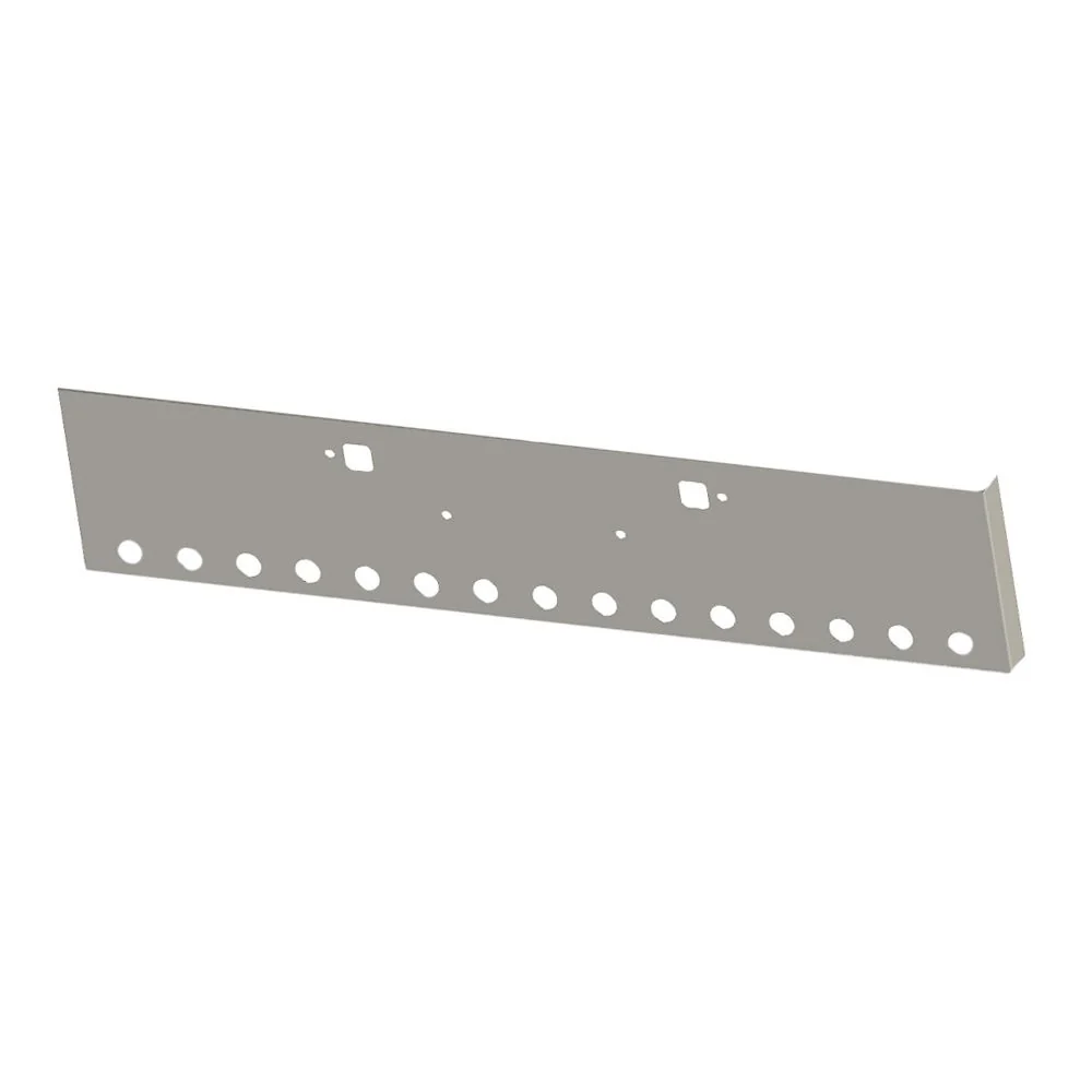 18" Peterbilt 365, 367, 388, 389, 567 Boxed End Bumper with Fifteen 2" Light and Tow Holes Cutouts