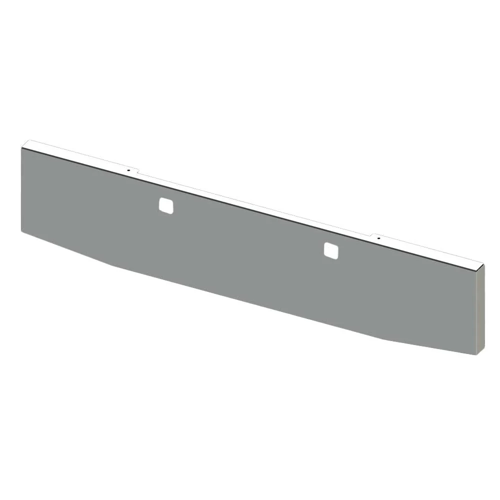 18" Peterbilt 365, 367, 388, 389, 567 Tapered Mitered End with Tow Holes Chrome Blind Mount Bumper