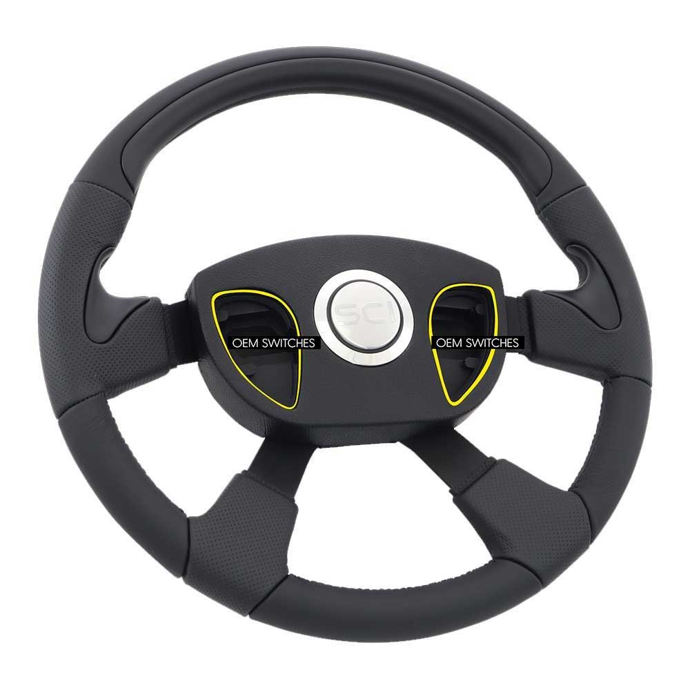 18" Traveler 4-Spoke Leather, Matte Black Steering Wheel with Gen 3 Smart Pad