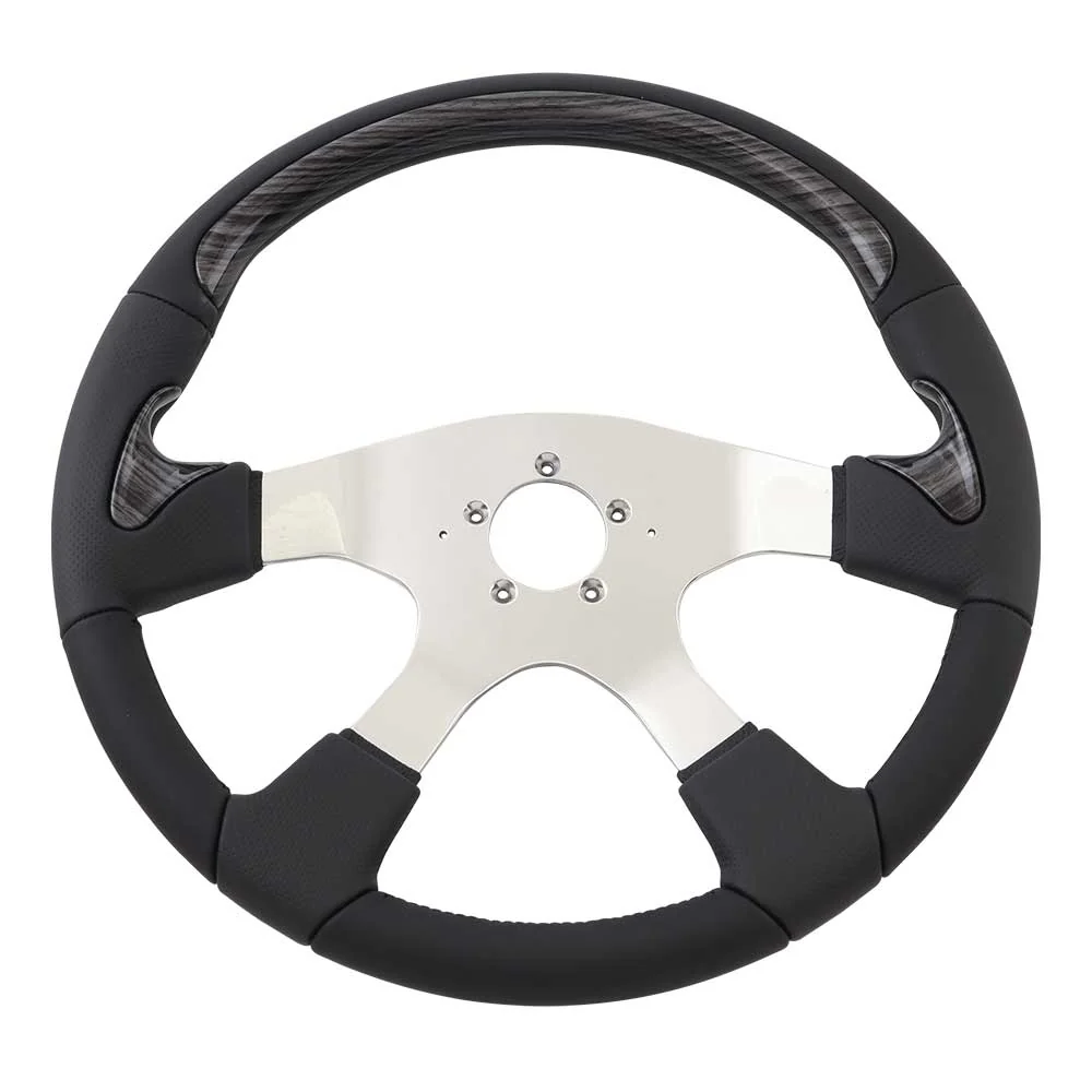 18" Traveler Black Wood 4-Spoke Steering Wheel