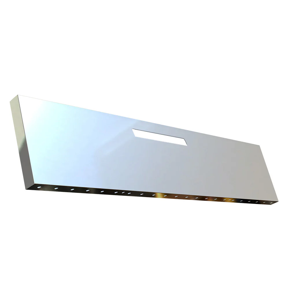 18" Western Star 4900 2007 and Older Stainless Steel Blind Mount Boxed End Bumper with Tow Hook and Under Glow Cutouts