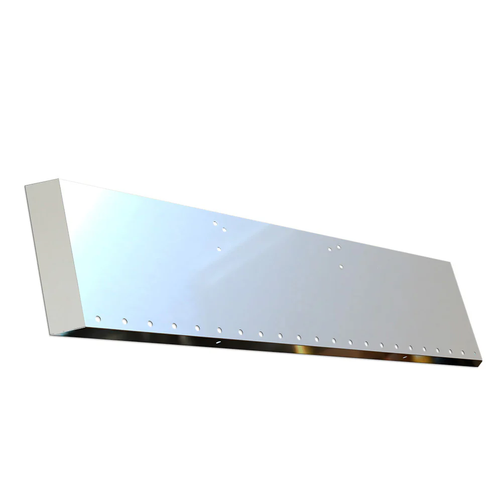 18" Western Star 4900 2007 and Older Stainless Steel Standard Mount Mitered End Bumper with 3/4" Light Cutouts