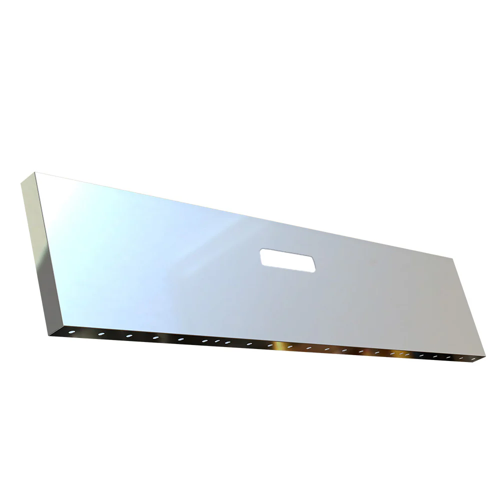 18" Western Star 4900 2008 and Newer Stainless Steel Blind Mount Boxed End Bumper with Tow Hook and Under Glow Cutouts