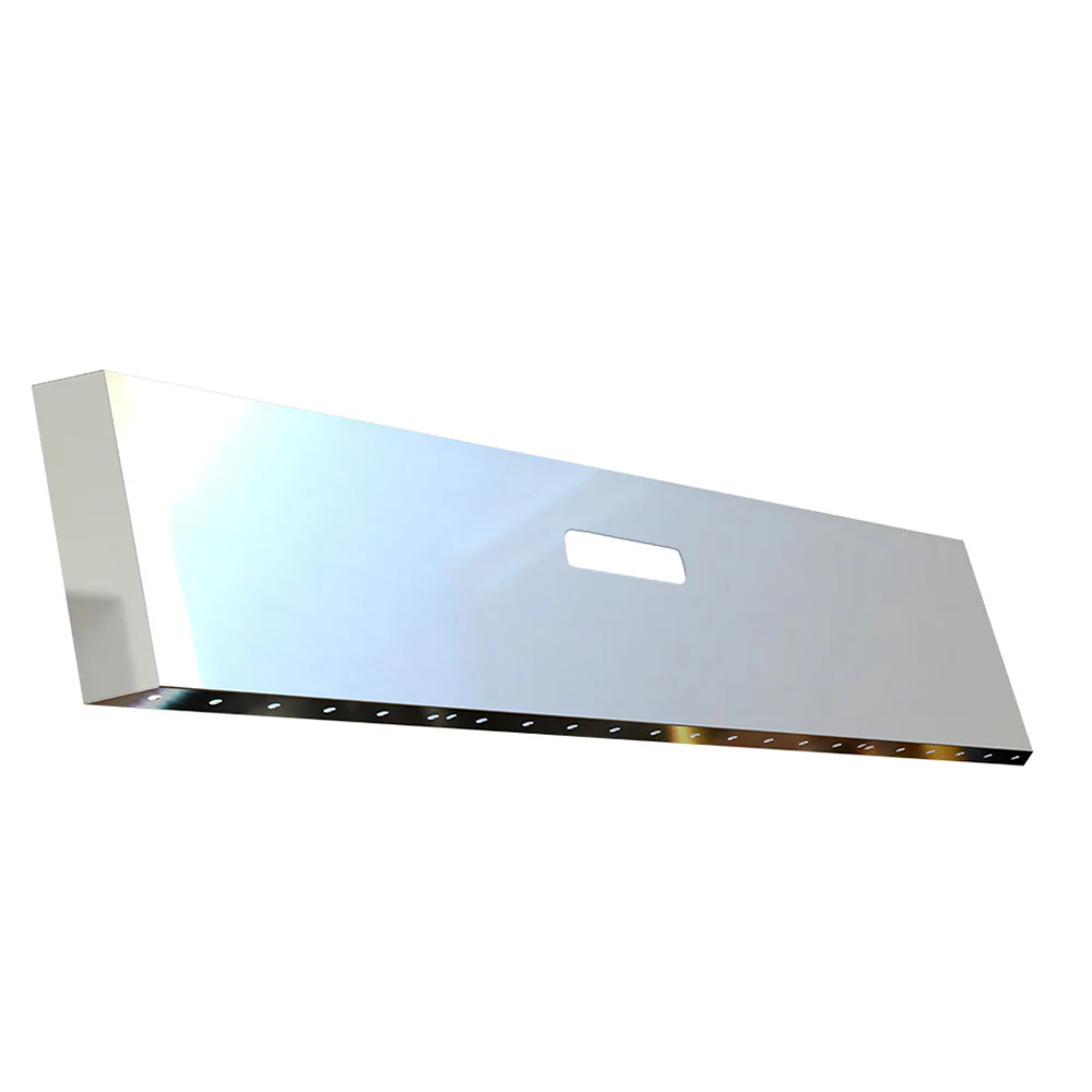 18" Western Star 4900 2008 and Newer Stainless Steel Blind Mount Mitered End Bumper with Tow Hook and Under Glow Cutouts