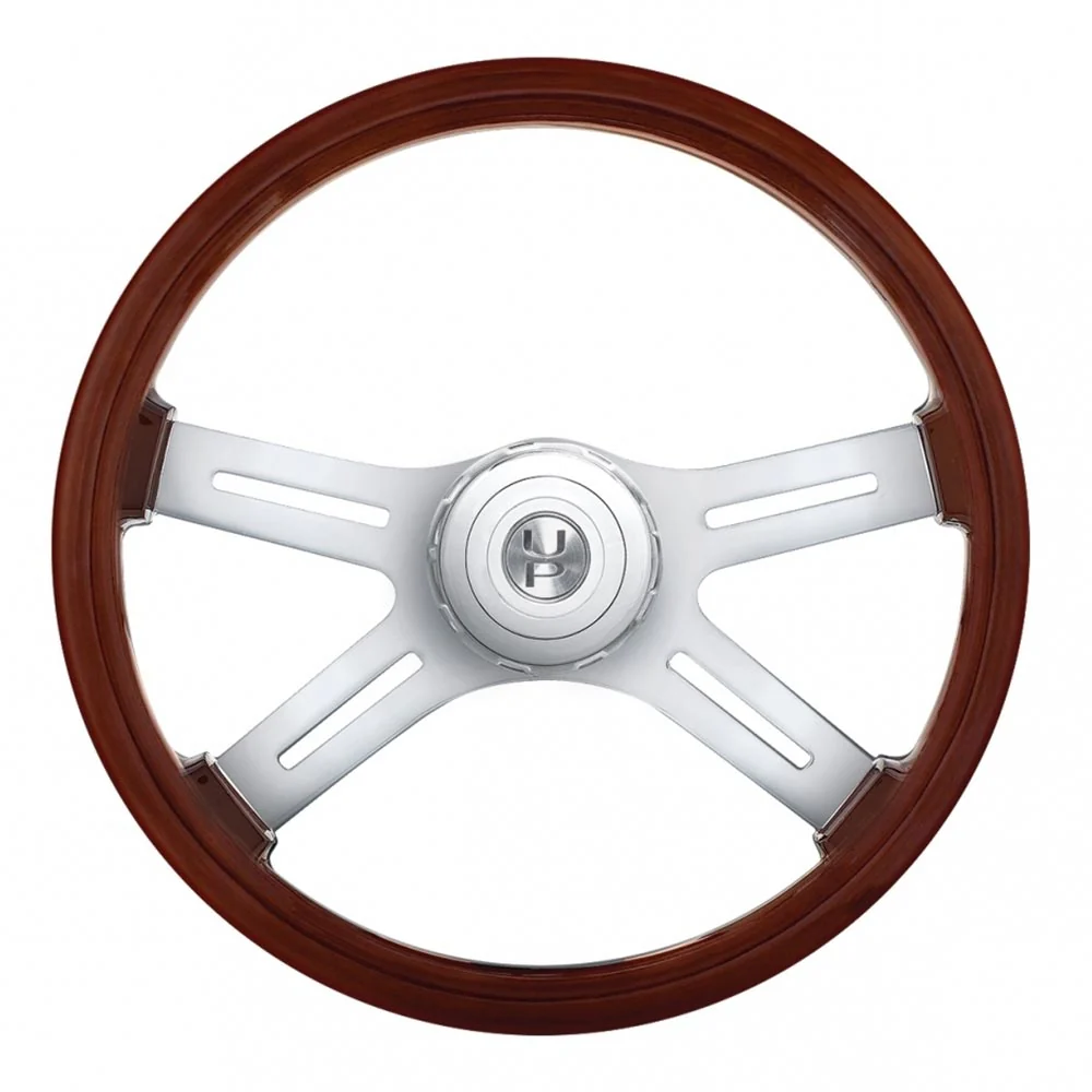 18" Wood Steering Wheel with Cutout Spokes