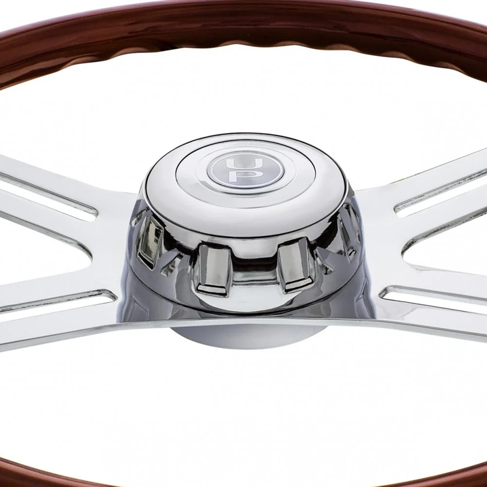 18" Wood Steering Wheel with Cutout Spokes - Image 2
