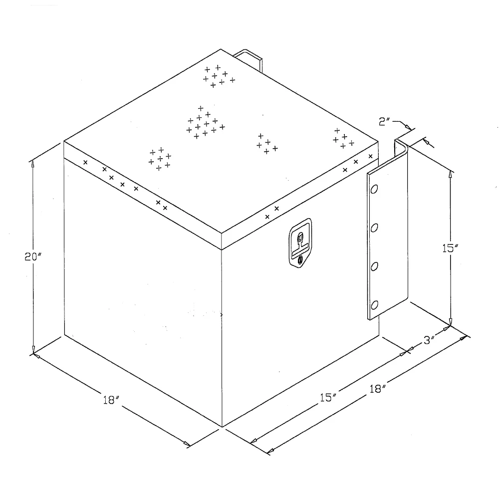 18" x 15" x 20" Aluminum Behind Fairing Box - Image 2
