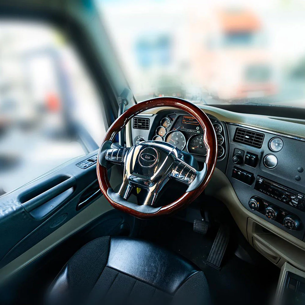 18" YourGrip Wood Steering Wheel for Peterbilt 579 & Kenworth T680 - Image 6