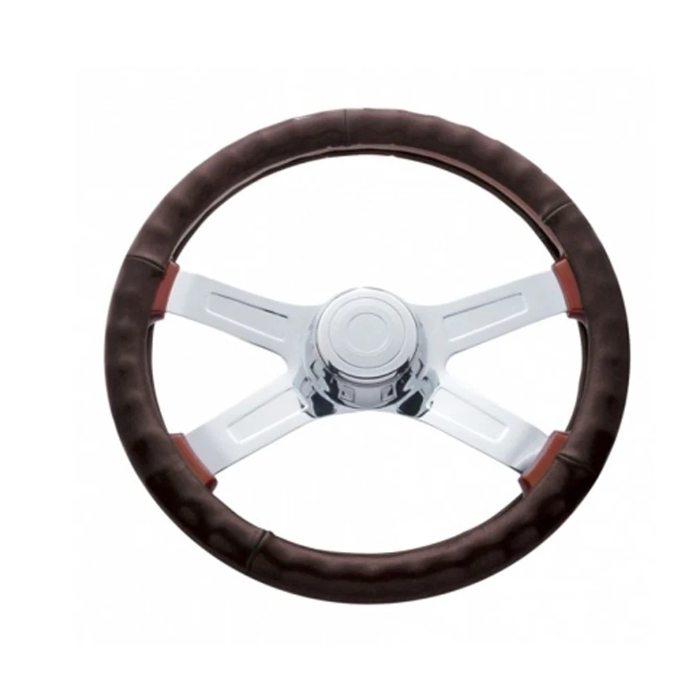 18" Faux Leather Steering Wheel Cover - Image 2