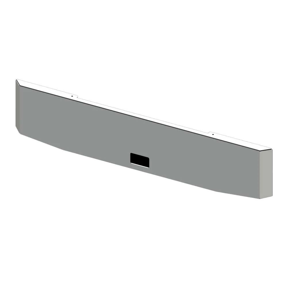 18" Kenworth W900B, W900L Tapered Mitered End Chrome Plated Blind Mount Bumper with Step Hole