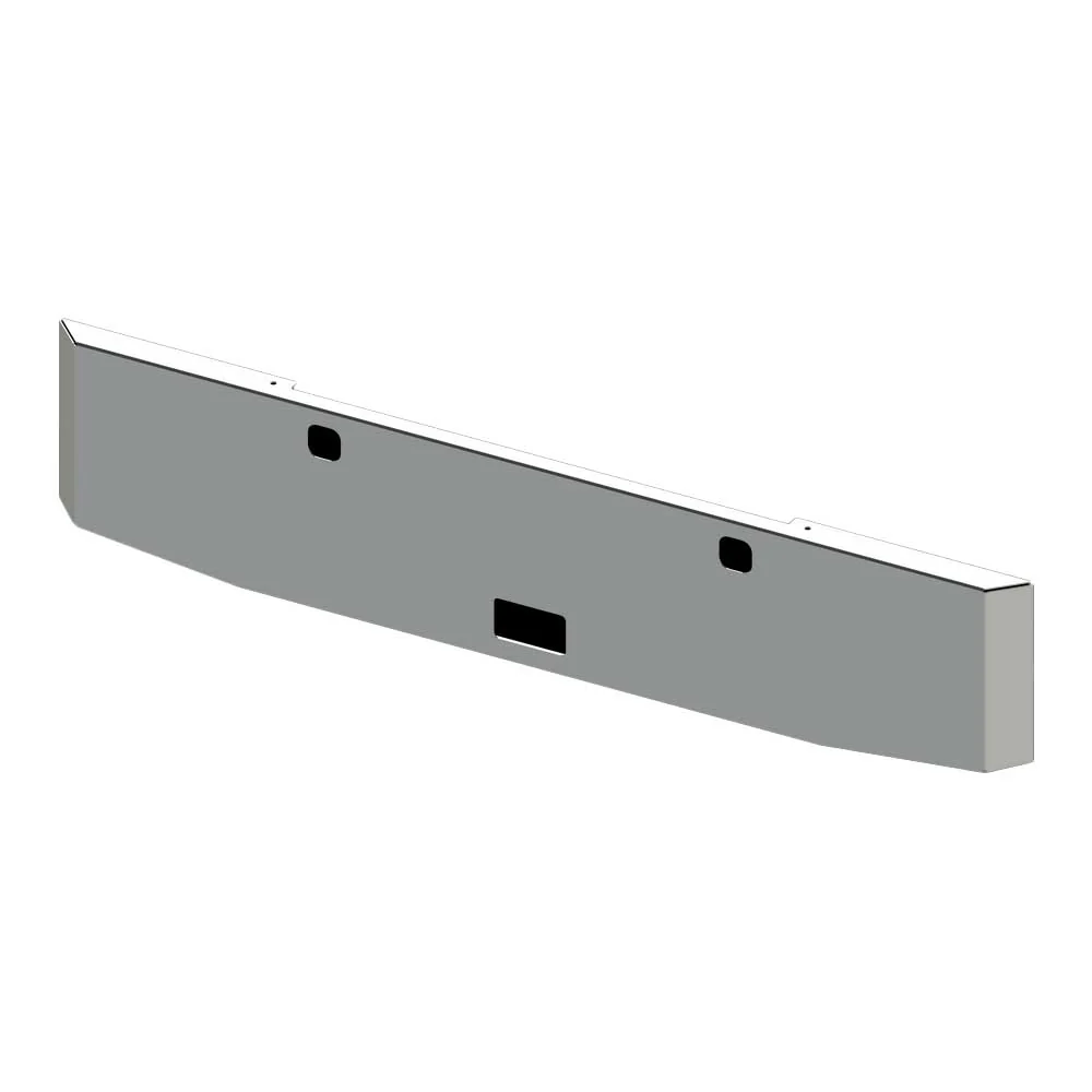 18" Kenworth W900B, W900L Tapered Mitered End Chrome Plated Blind Mount Bumper with Tow and Step Holes
