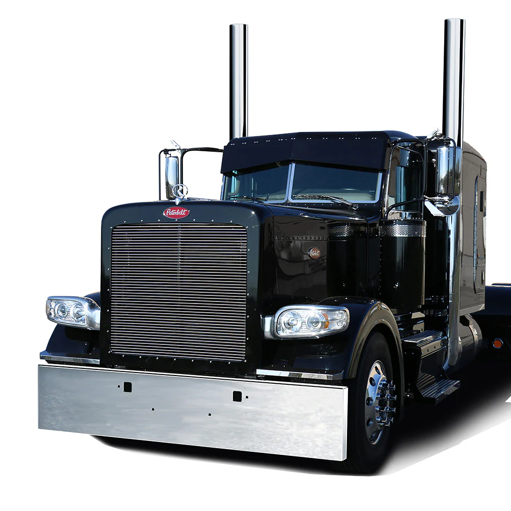 18" Peterbilt 388, 389, 567 Boxed End Chrome Bumper with Tow Holes
