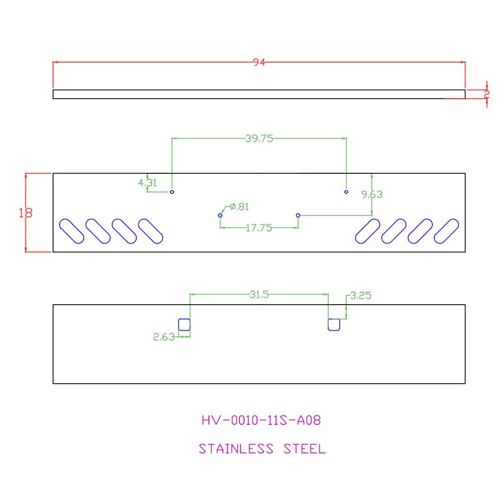 18" Peterbilt Boxed End Stainless Steel Bumper with Tow and 8 Oval Light Cutouts - Image 2