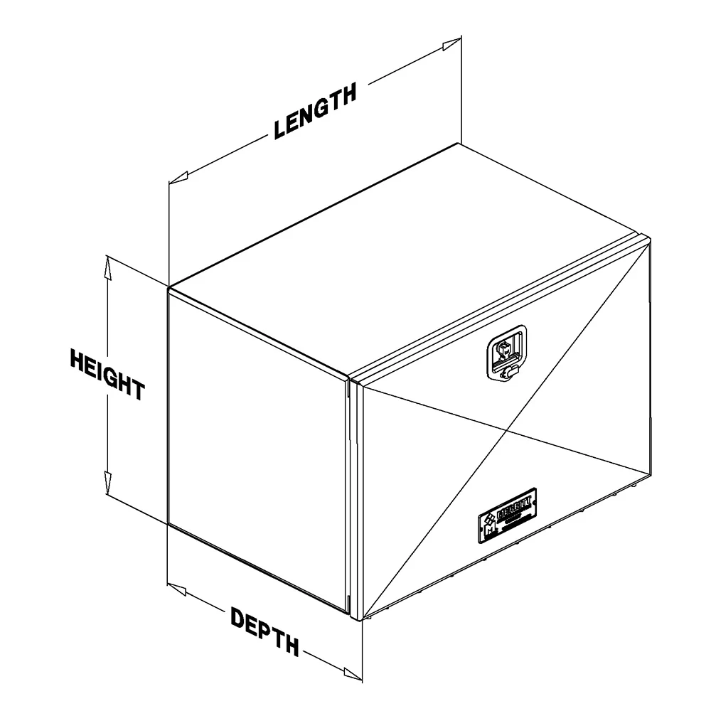 18" x 18" x 36" Single Diamond Plated Door Aluminum Toolbox
