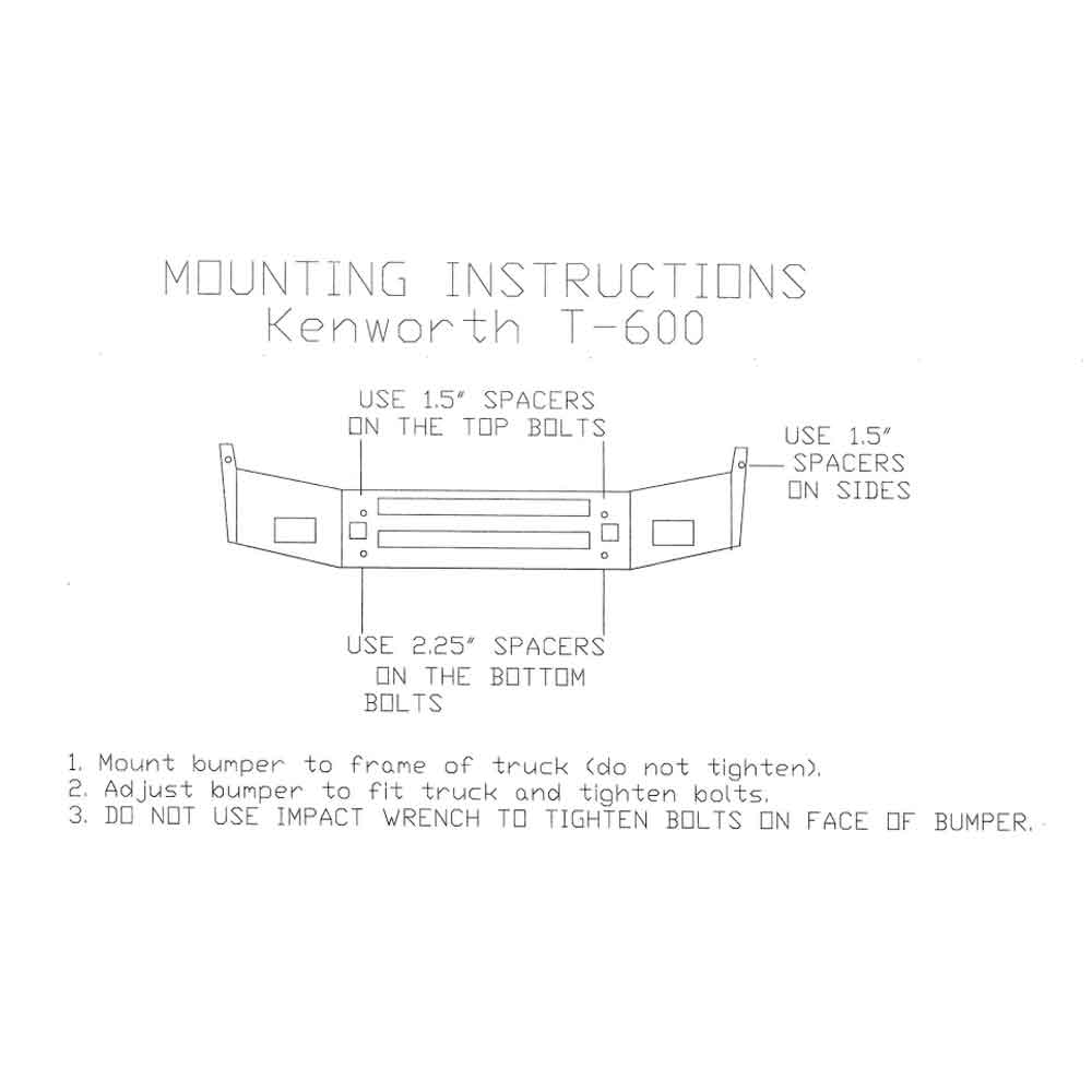 1987+ Kenworth T600 20" Setback Bumper - Image 4