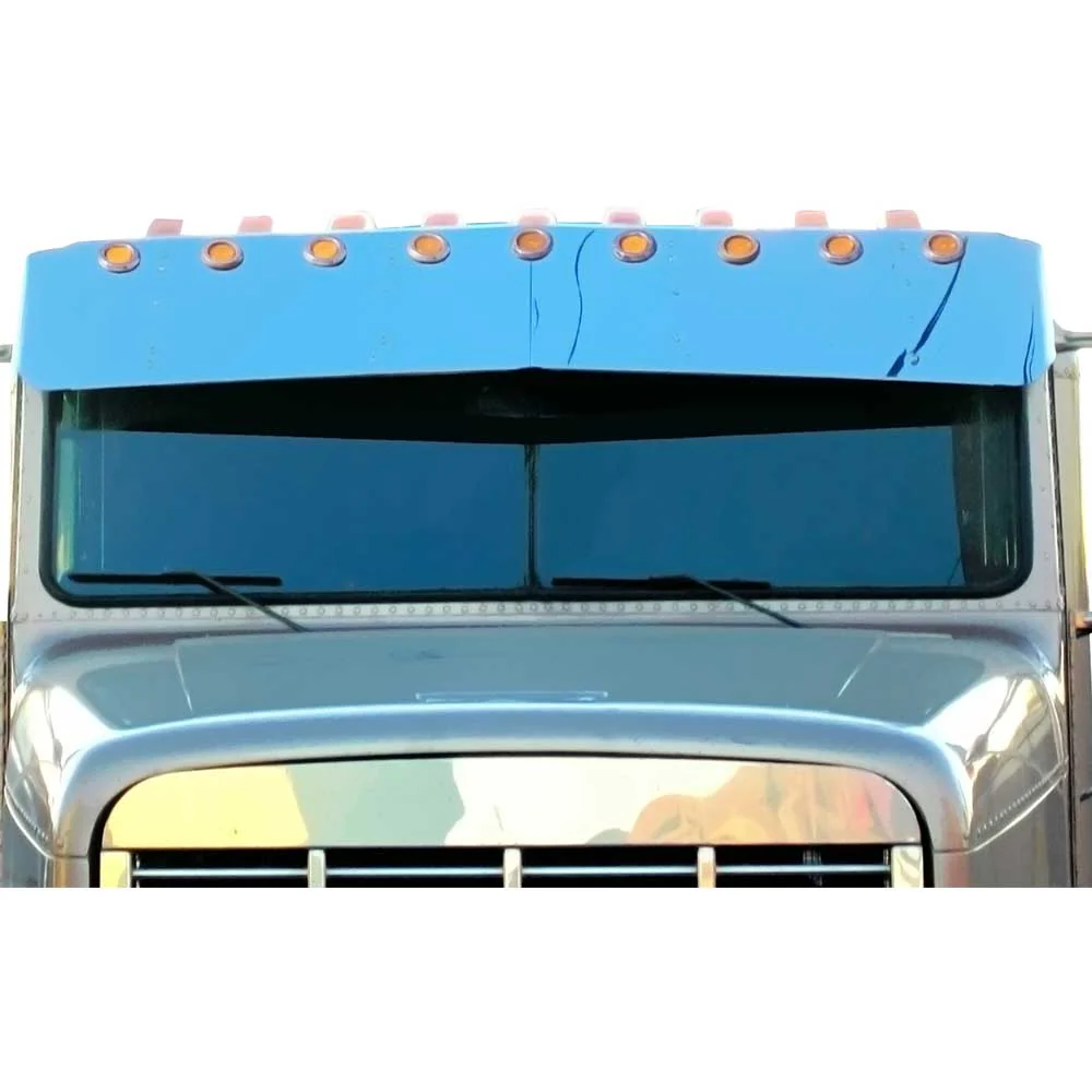 1991-2009 Freightliner Classic 18" SS Drop Visor with Nine 2" Light Hole Cutouts