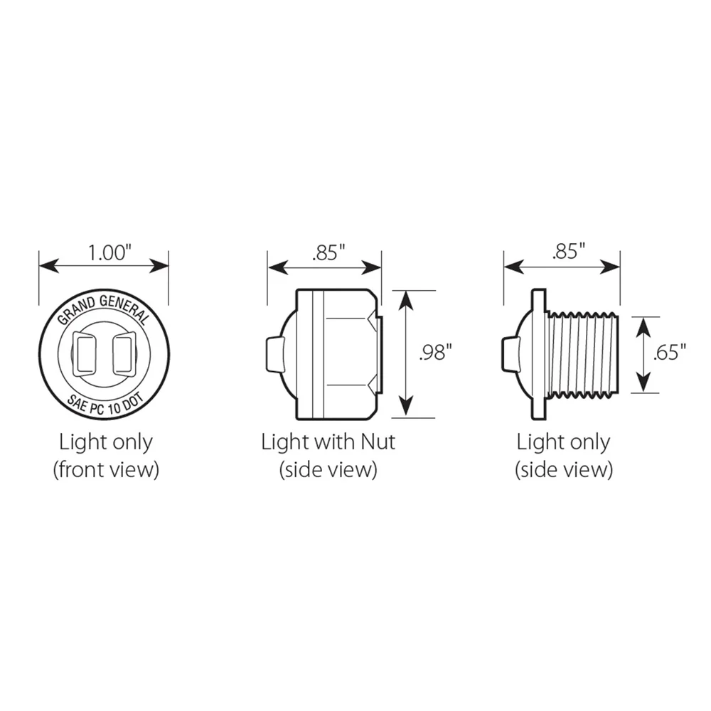1" Mini Push/Screw-In Wide Angle Single LED Marker Light - Image 3