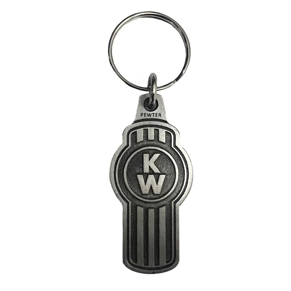 2-1/4" x 1-3/8" Kenworth Pewter Keychain