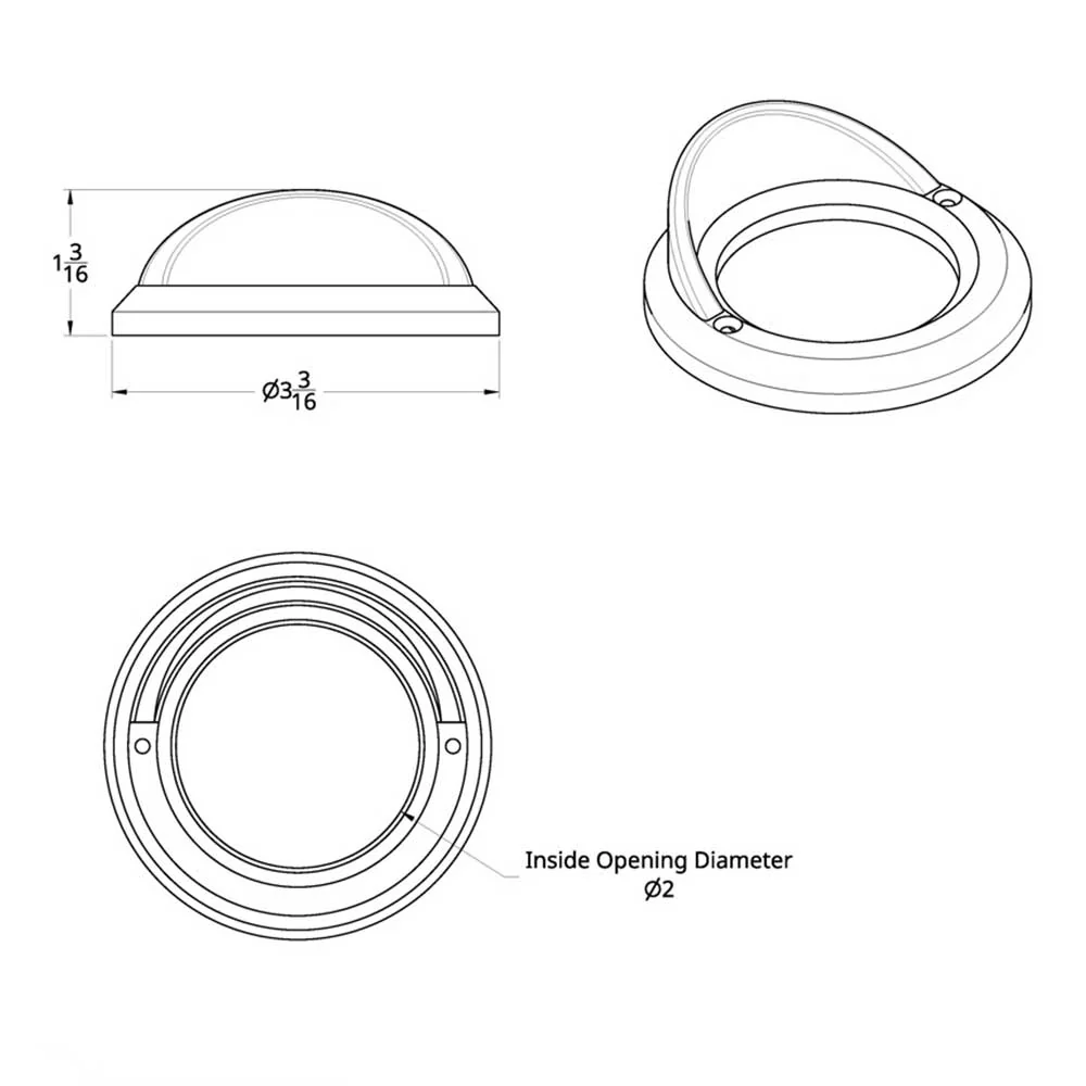 2" Chrome Plastic Light Bezel with Visor and Stainless Steel Screws - Image 5