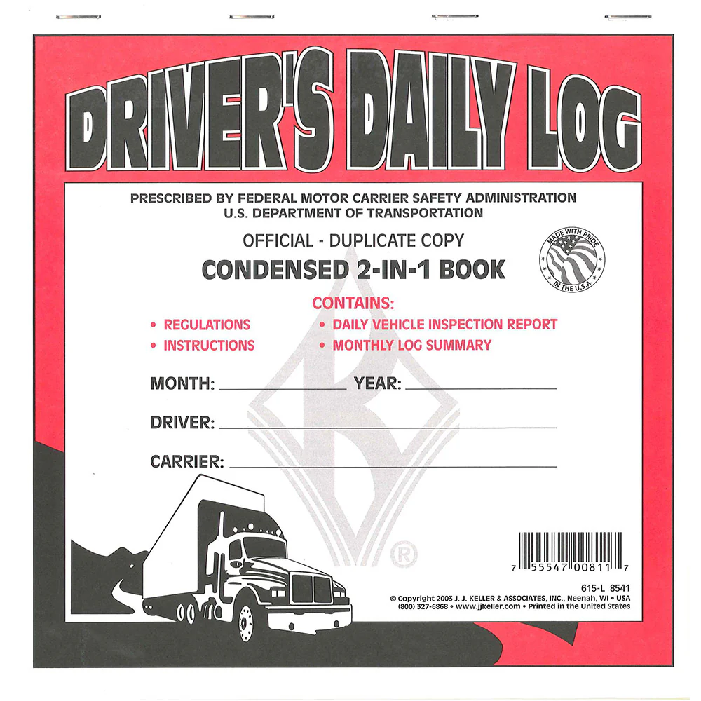 2-in-1 Driver's Daily Log Book Carbon Copy
