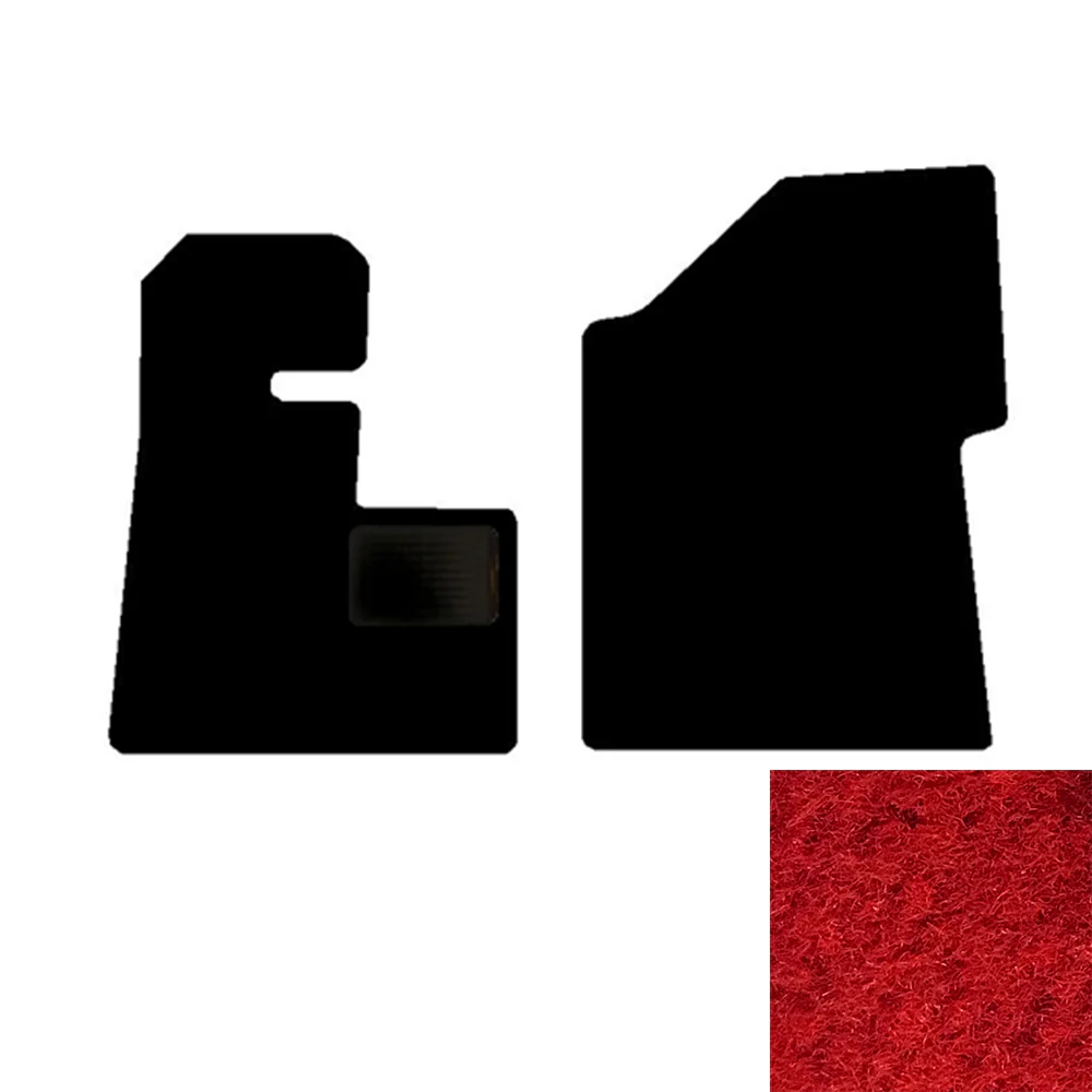 2-Piece Premium Floor Mat Set for Peterbilt 379/386/388/389 in Red