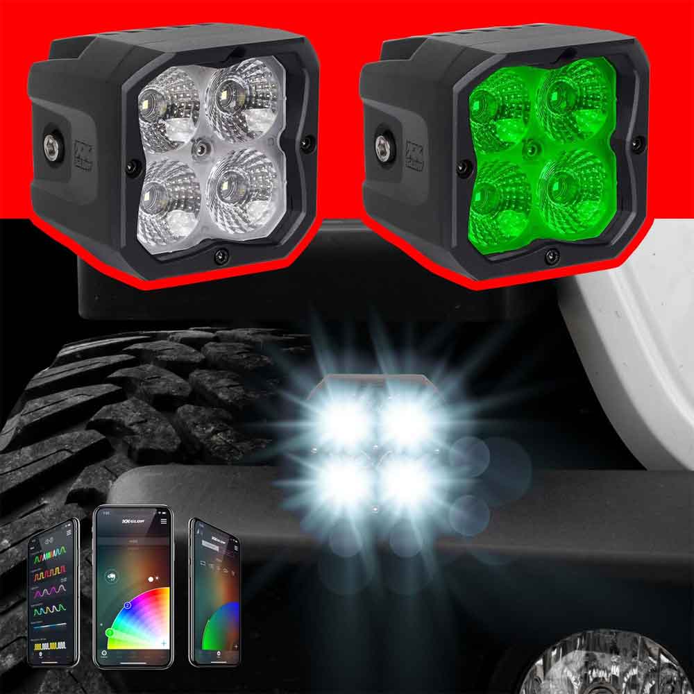 2 Piece XKChrome Flood Beam Light Kit - Image 3