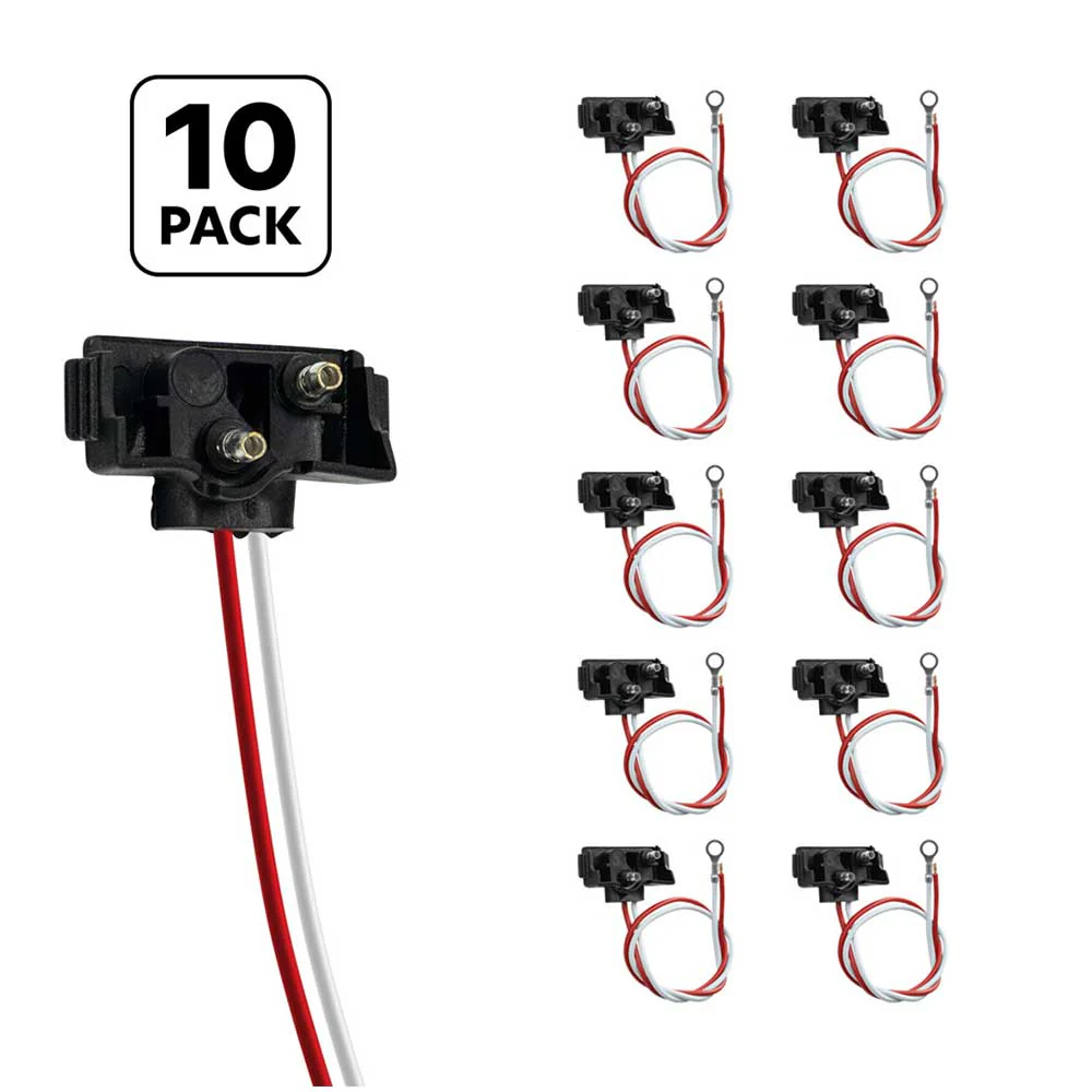 2 Prong Pigtail Plug 12" Lead - 10 Pack