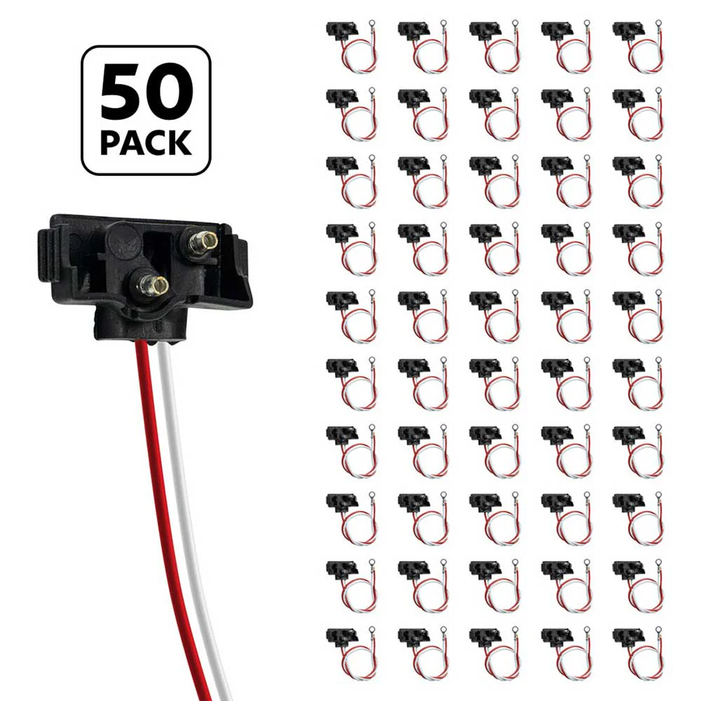 2 Prong Pigtail Plug 12" Lead - 50 Pack