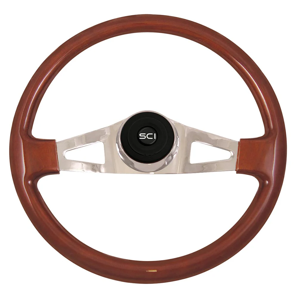 2 Spoke Pinion Mahogany Steering Wheel 18"