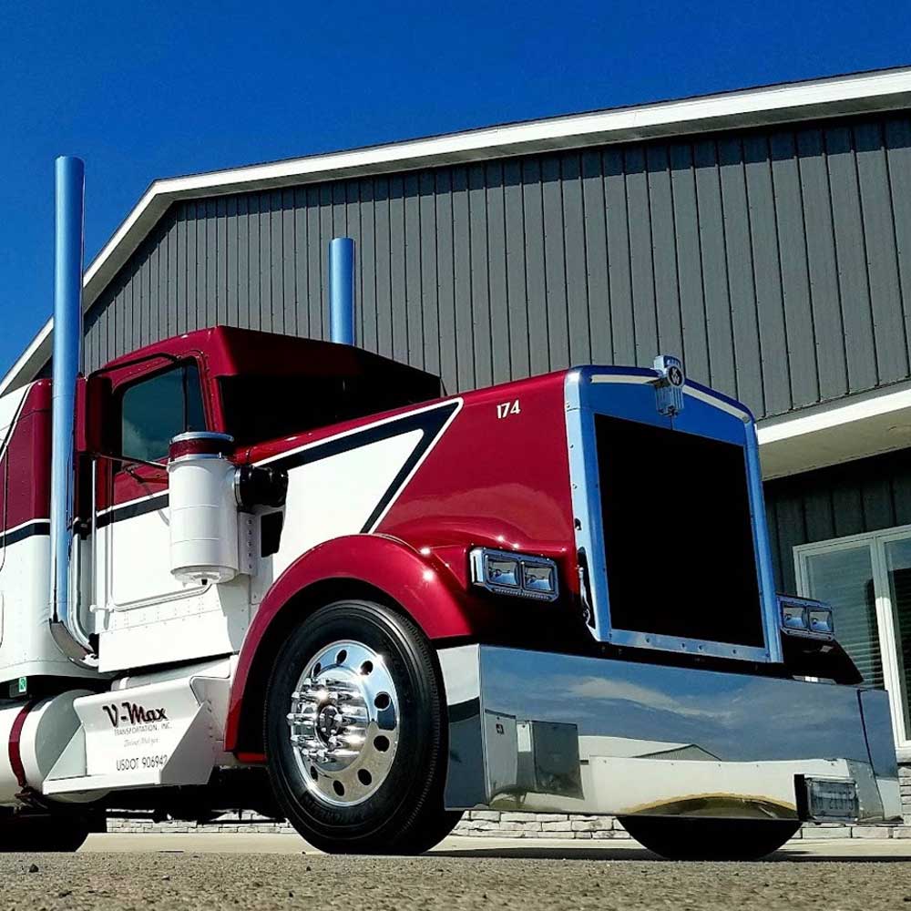 20" Chrome Plated American Eagle Bumper with Blind Mount for Peterbilt and Kenworth - Image 2