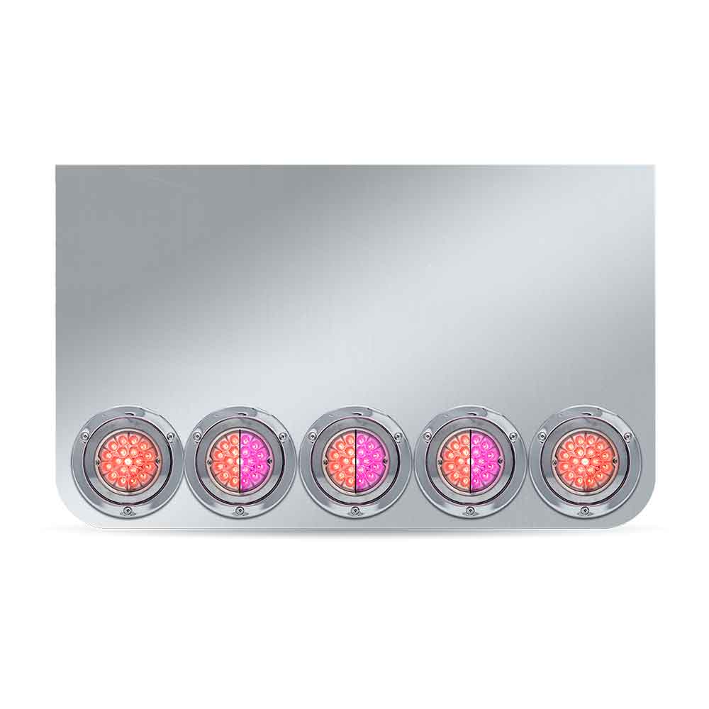20" Drop Center Panel with Eight 4" Red/Pink Dual Revolution Watermelon LEDS