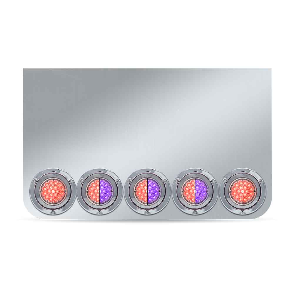20" Drop Center Panel with Eight 4" Red/Purple Dual Revolution Watermelon LEDS